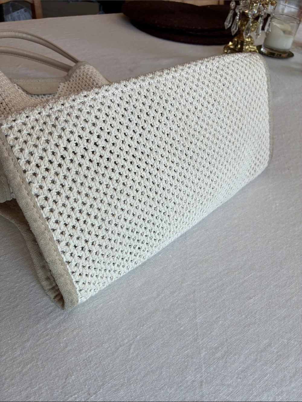 Rag & Bone Summer Passenger tote in Chalk Warm Khaki knit